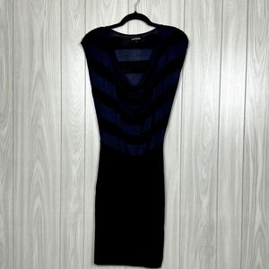 Express Womens XS Pencil Dress Mini Length Blue and Black
